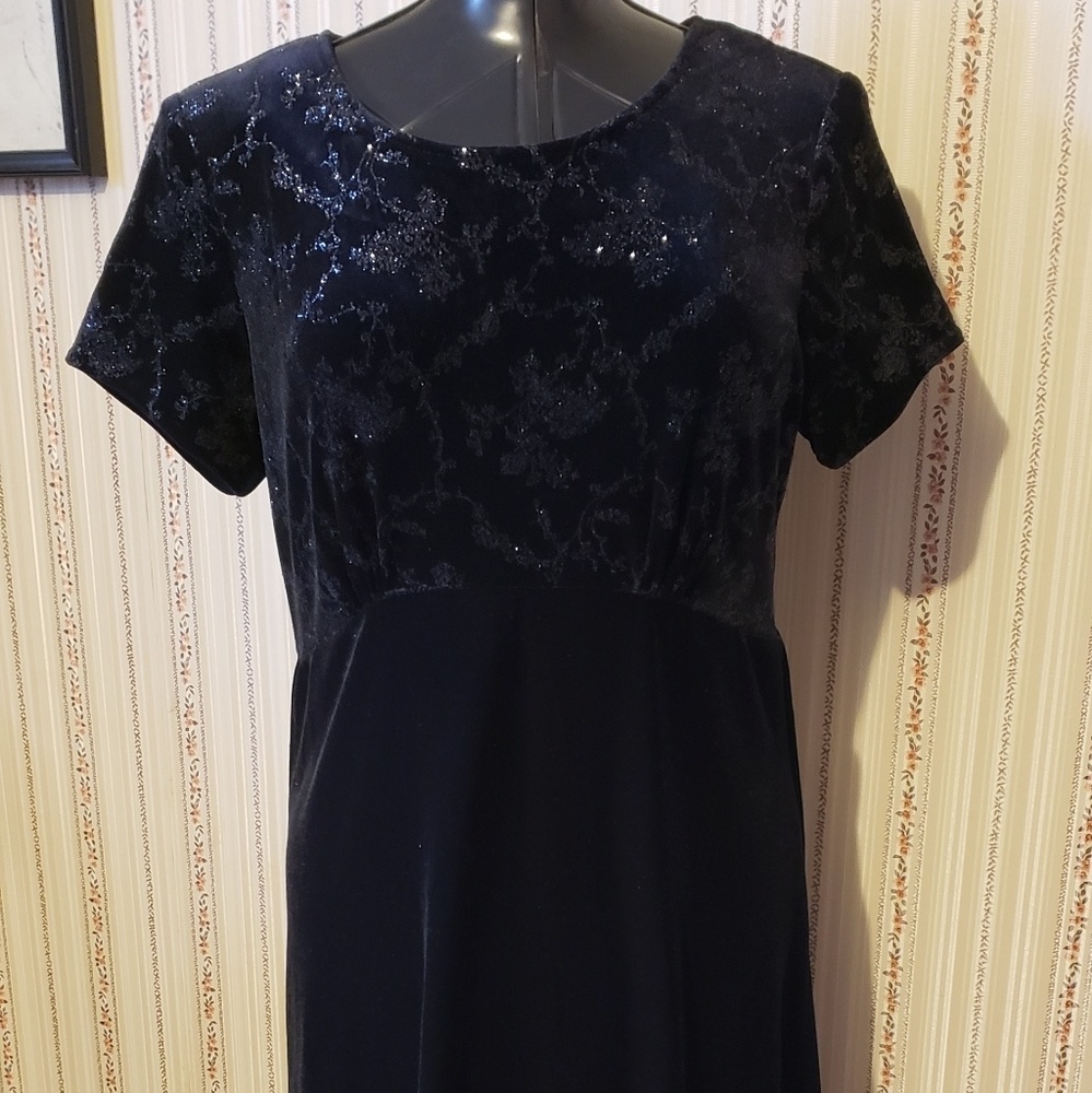 Vintage Black Velvet Dress